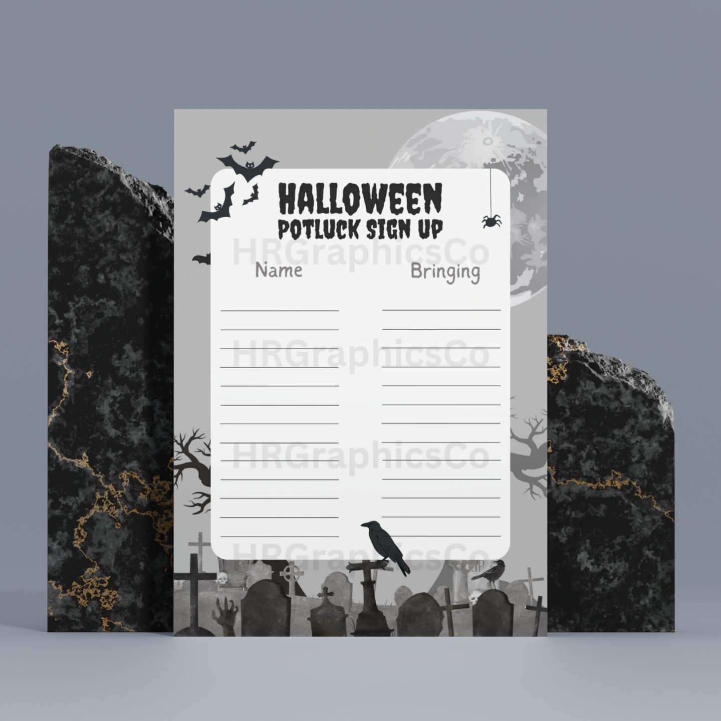 Halloween Potluck Sign Up Sheet Template