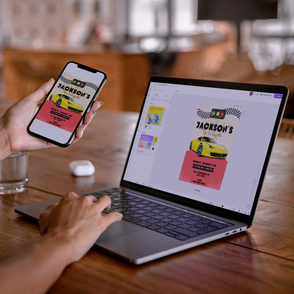 Ferrari Sport Race Car Birthday Invitation Template - CreativeRino