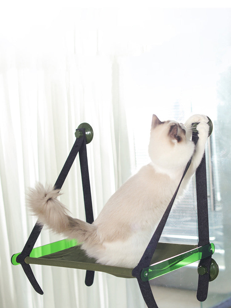 Premium Window Sill Cat Hammock & Hanging Perch | Heavy-Duty Suction Cup Cat Bed Swing for Indoor Cats CreativeRino