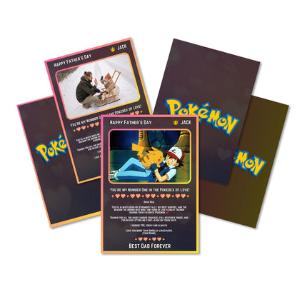 Pokemon Fathers Day Card, Editable Pokepet Custom Gift for Dad, Printable Father's Day Gifts Custom Pokemon Card, Pokemon Presents Dad Gifts - CreativeRino