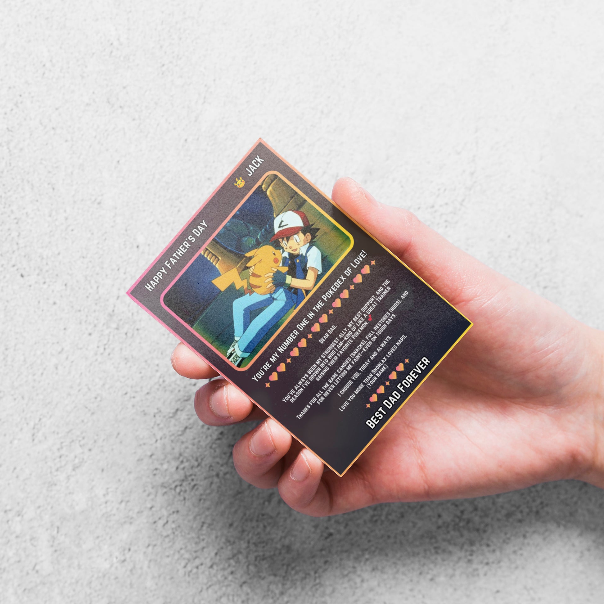 Pokemon Fathers Day Card, Editable Pokepet Custom Gift for Dad, Printable Father's Day Gifts Custom Pokemon Card, Pokemon Presents Dad Gifts - CreativeRino