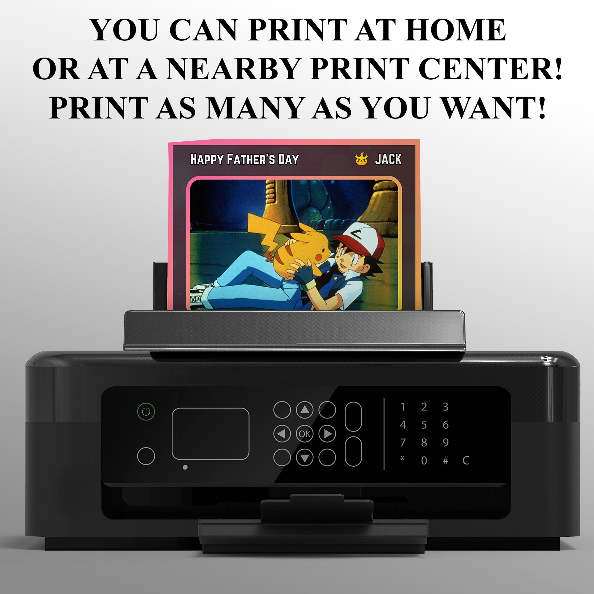 Pokemon Fathers Day Card, Editable Pokepet Custom Gift for Dad, Printable Father's Day Gifts Custom Pokemon Card, Pokemon Presents Dad Gifts - CreativeRino