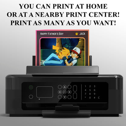 Pokemon Fathers Day Card, Editable Pokepet Custom Gift for Dad, Printable Father's Day Gifts Custom Pokemon Card, Pokemon Presents Dad Gifts - CreativeRino