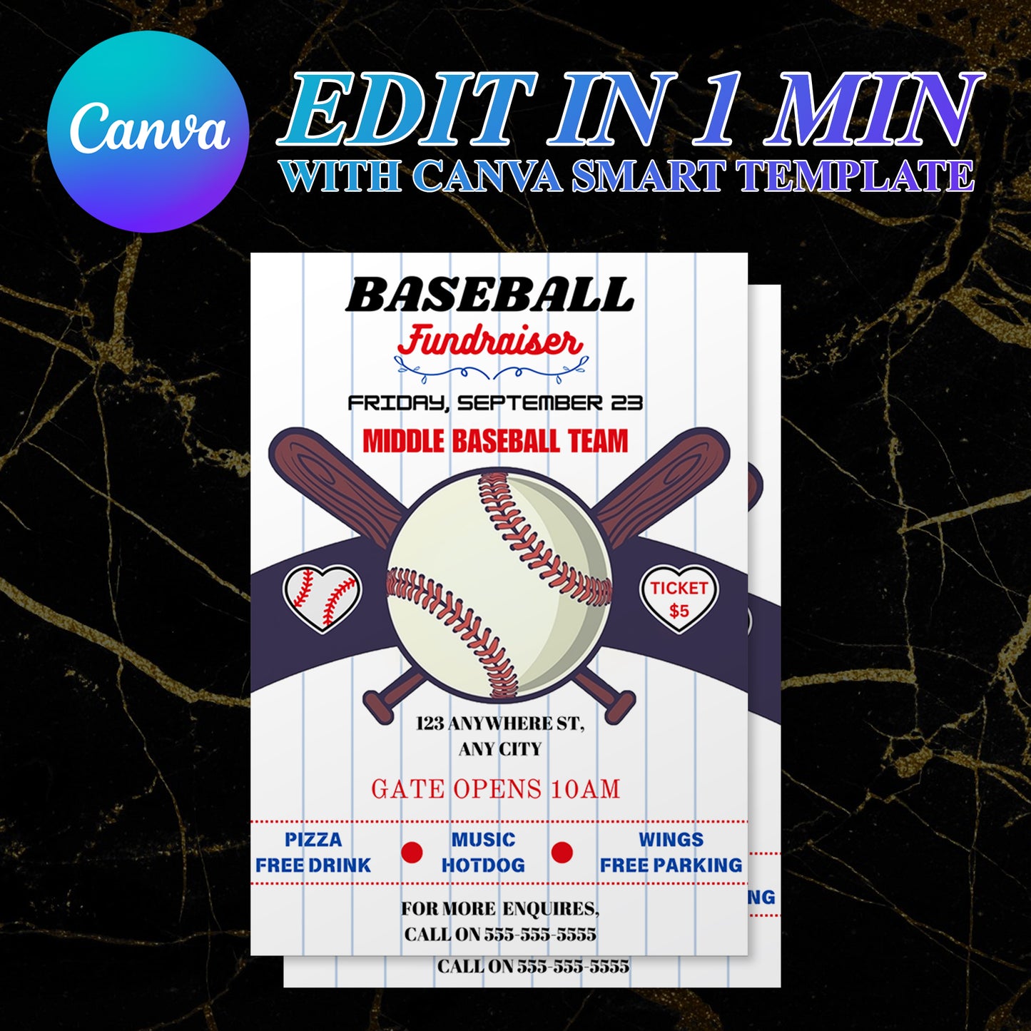 Baseball Fundraiser Flyer Template