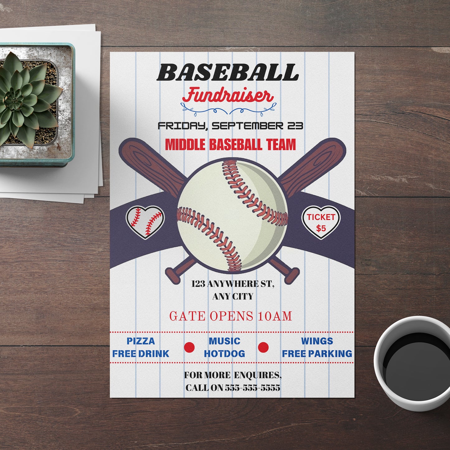 Baseball Fundraiser Flyer Template