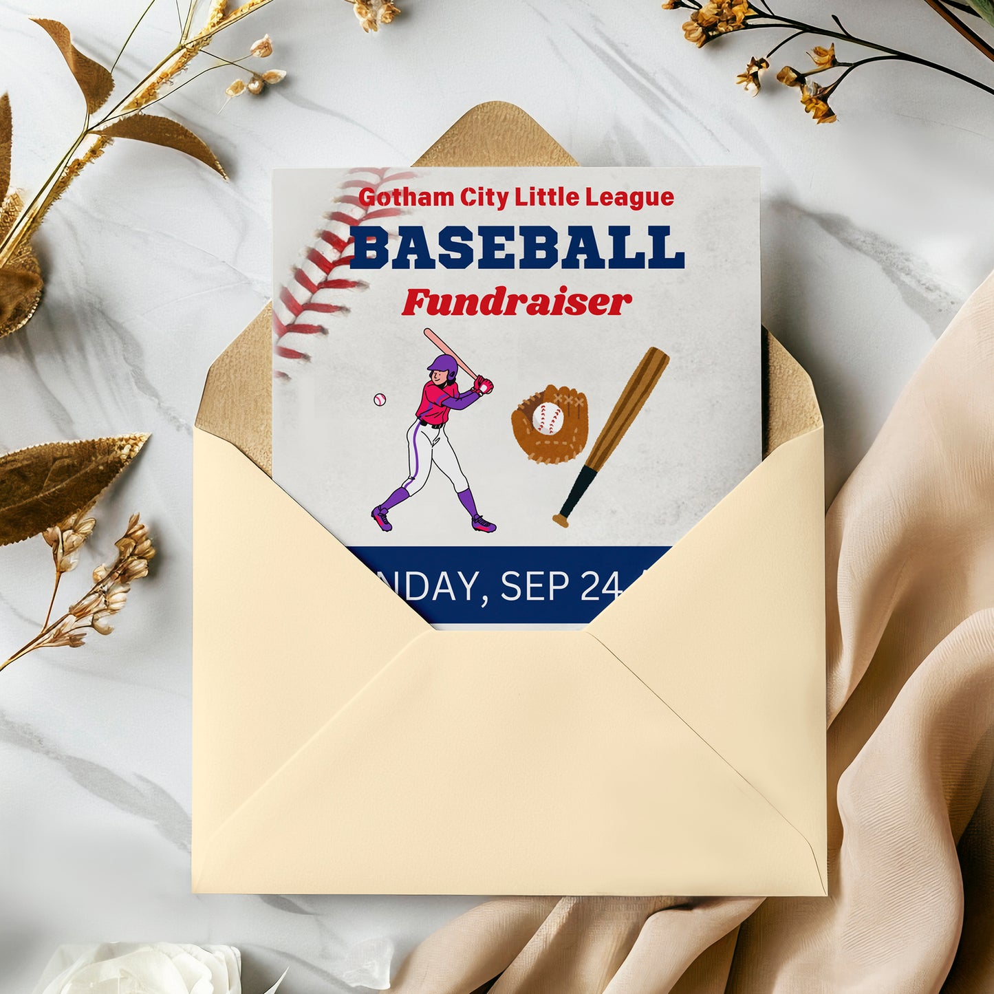 Baseball Fundraiser Flyer Invite Template