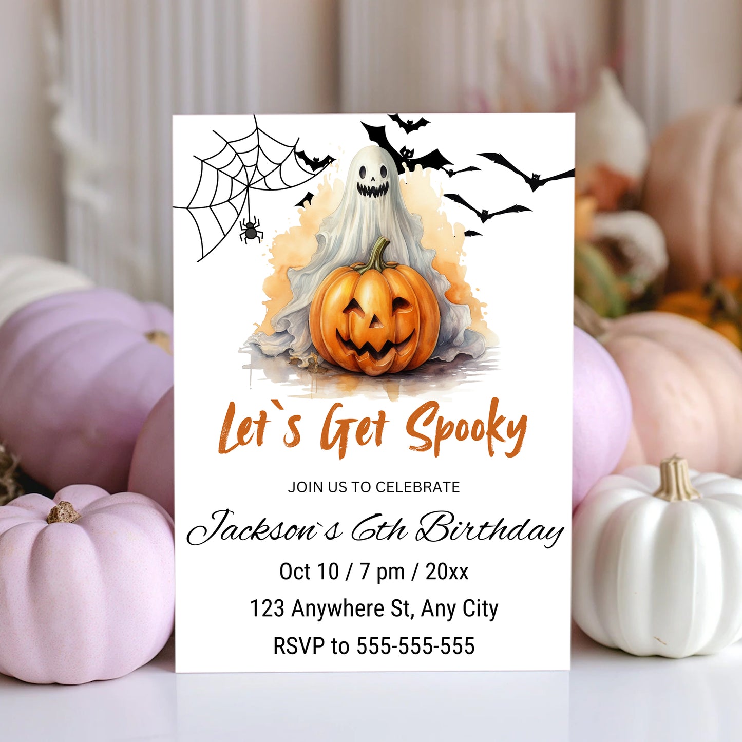 Lets Get Spooky Halloween Invitation Template