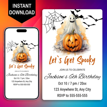 Lets Get Spooky Halloween Invitation Template - CreativeRino