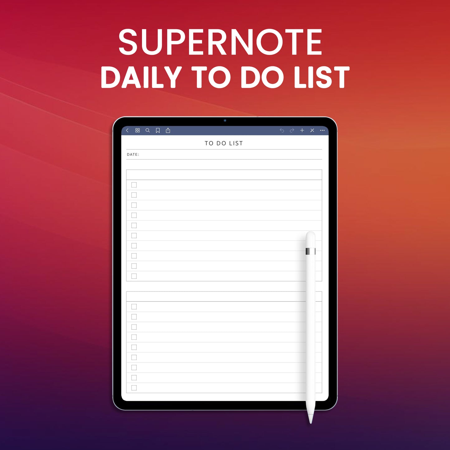 Supernote Undated Daily Planner Template