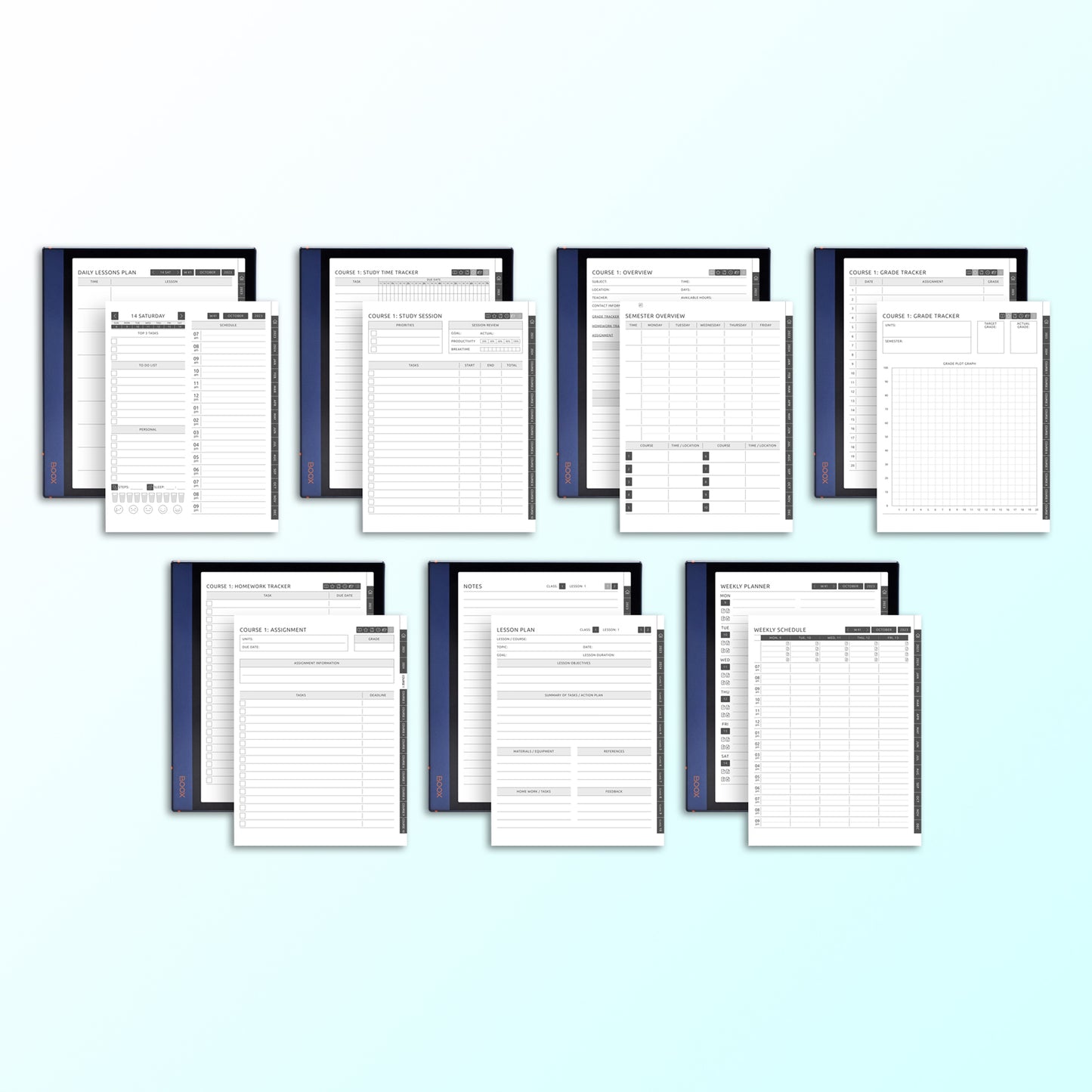 2 Onyx Boox Education Planners Template Bundle