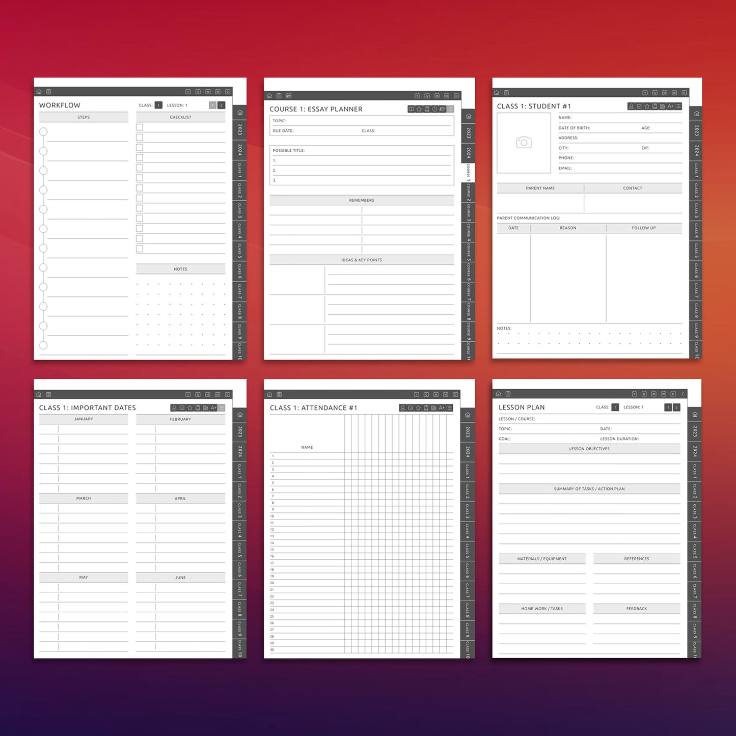 2 Supernote Education Planners Template Bundle