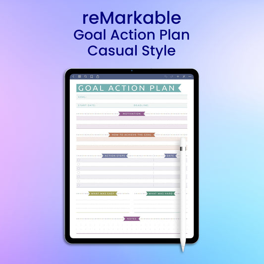 reMarkable 2 Goal Action Plan - Casual Style Planner Template