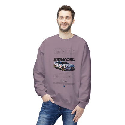 BMW CSL Fleece Crewneck Sweatshirt - Perfect for Car Enthusiasts - CreativeRino