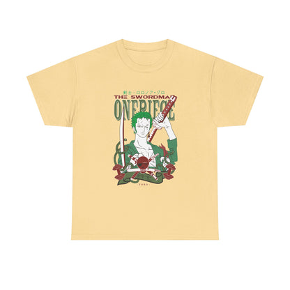 Anime Unisex Heavy Cotton Tee - One Piece Zoro Graphic T-shirt - CreativeRino
