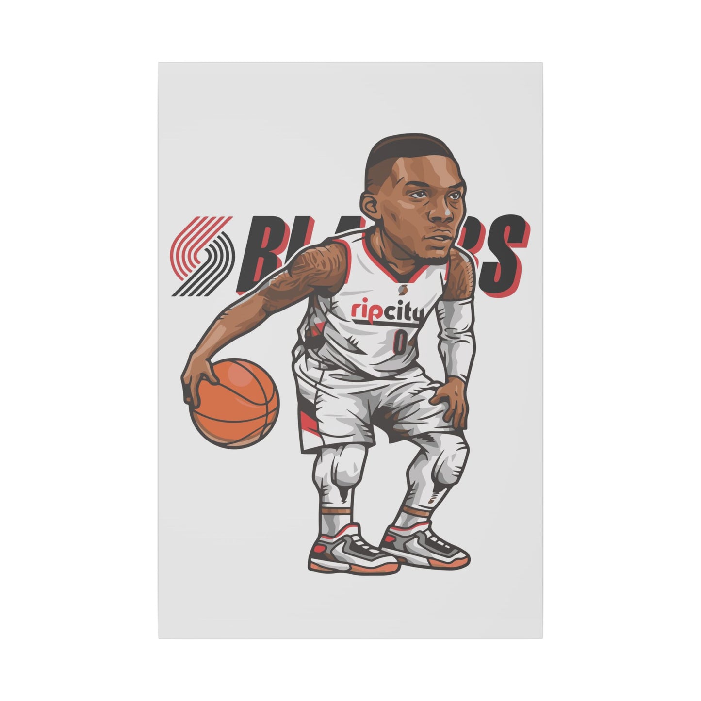 Damian Lillard Basketball Canvas Art - Animated Sports Decor for Fans - CreativeRino