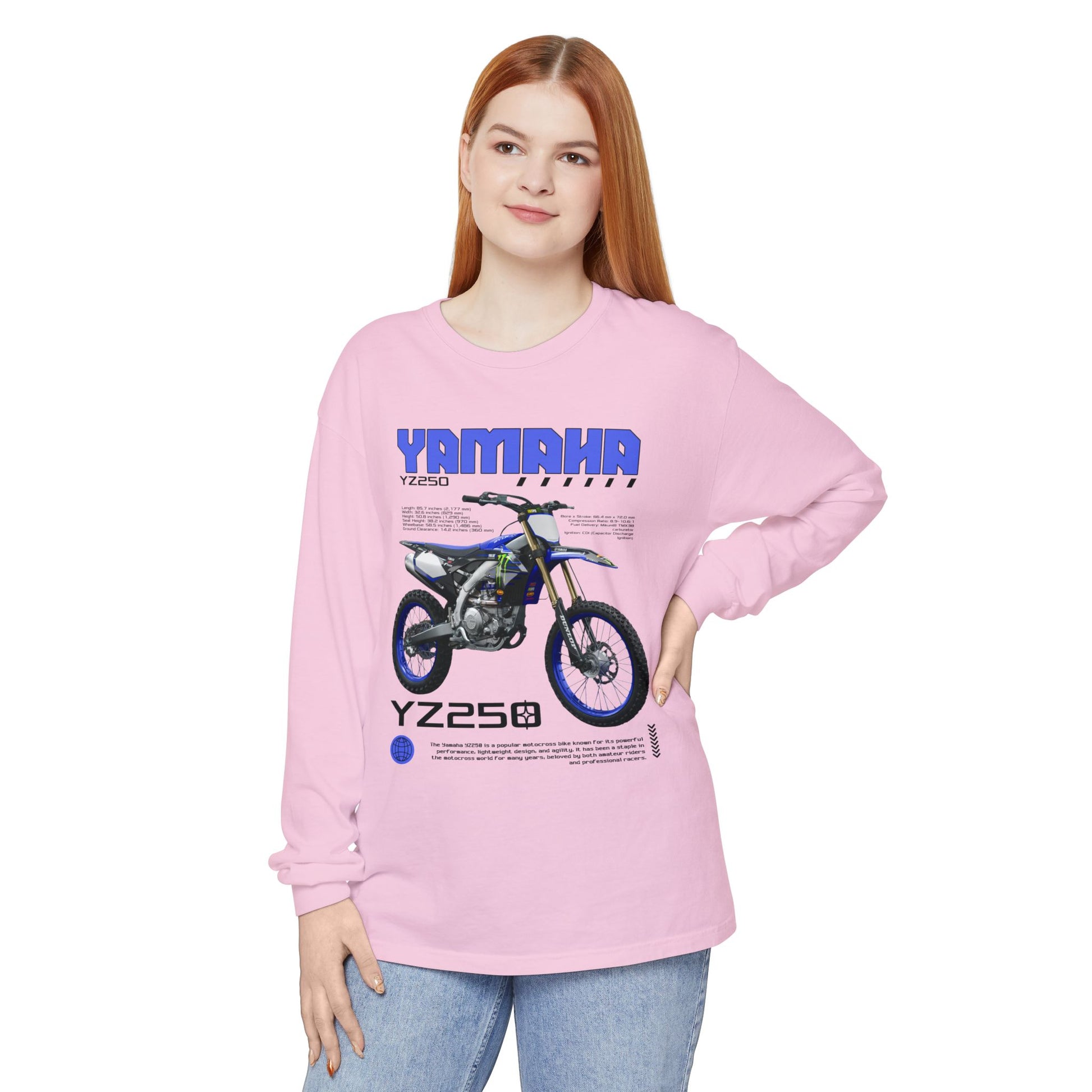 Yamaha YZ250 Long Sleeve Tee - Perfect T-shirt Gift for Motorcycle Enthusiasts - CreativeRino