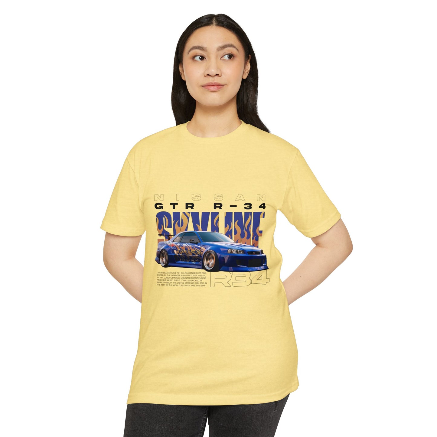 Nissan GTR R34 Graphic Tee - Unisex Vintage Car T-Shirt - CreativeRino