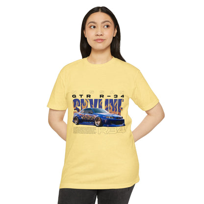 Nissan GTR R34 Graphic Tee - Unisex Vintage Car T-Shirt - CreativeRino