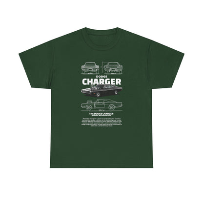 Dodge Challenger Car Graphic Unisex Heavy Cotton Tee - Vintage Automobile T-Shirt - CreativeRino