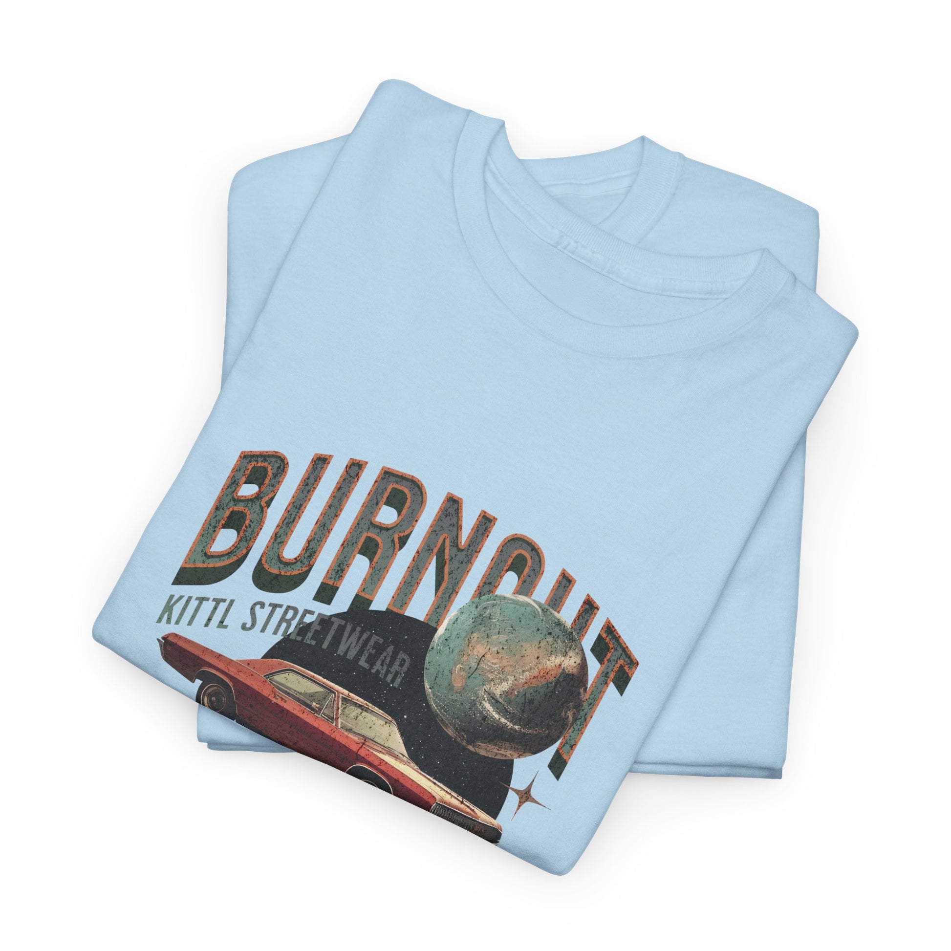 Burnout Road Race Unisex Heavy Cotton Tee - Vintage Graphic T-Shirt for Car Enthusiasts - CreativeRino