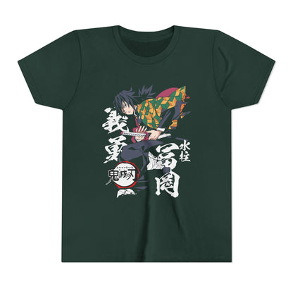 Anime-Inspired Youth Short Sleeve Tee - Demon Slayer Print T-shirt - CreativeRino