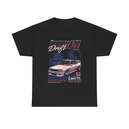 Retro Drift Car Tee - Unisex Heavy Cotton T-Shirt - CreativeRino