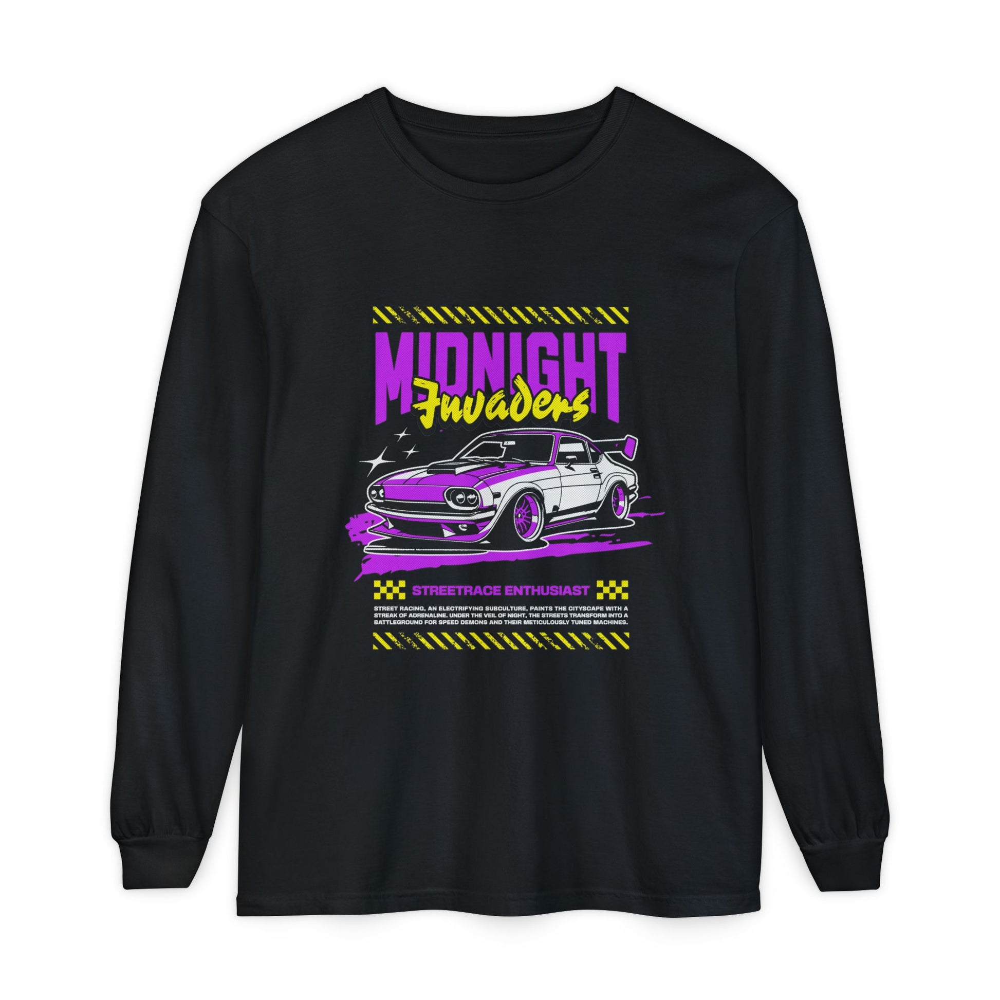 Midnight Fruders Car Graphic Unisex Long Sleeve T-Shirt - Perfect for Auto Enthusiasts - CreativeRino