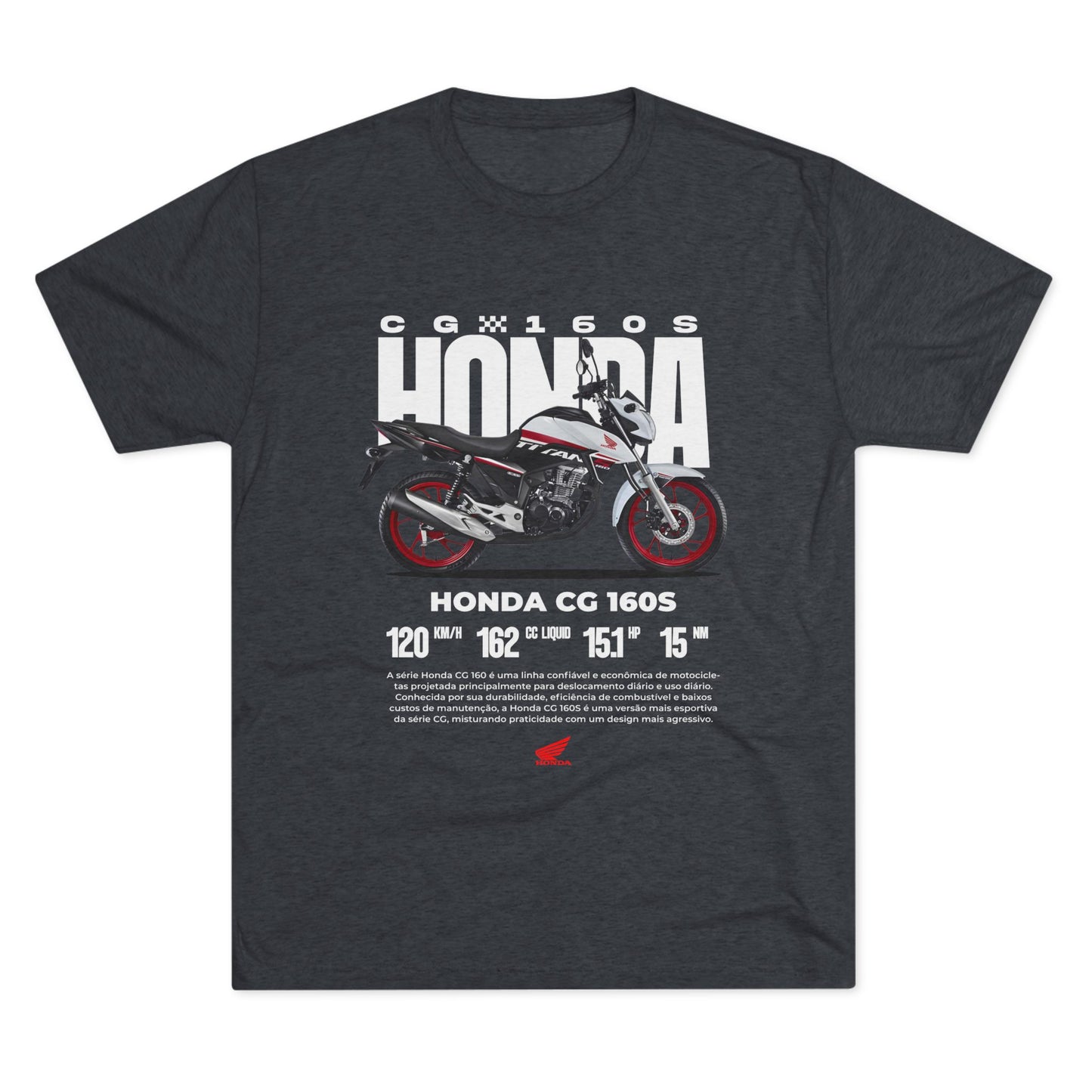 Honda CG 160S Unisex Tri-Blend Crew Tee - Perfect T-shirt for Motorcycle Enthusiasts - CreativeRino