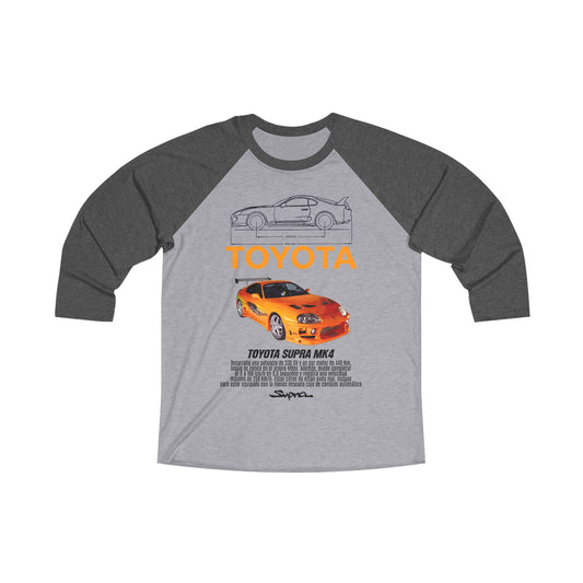 Toyota Supra 3/4 Raglan Tee - Retro Car Enthusiast T-shirt - CreativeRino
