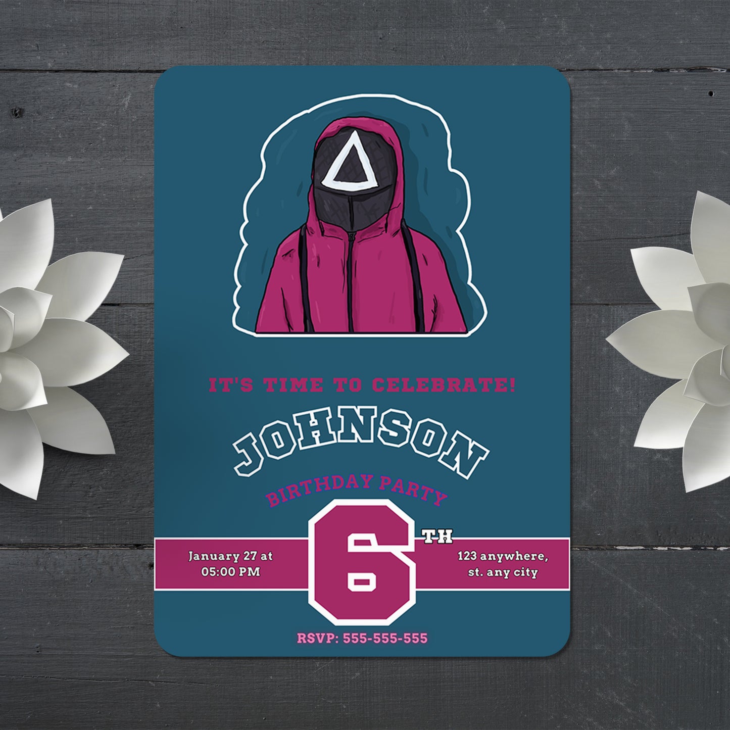 Squid Game Birthday Invitation Template - CreativeRino