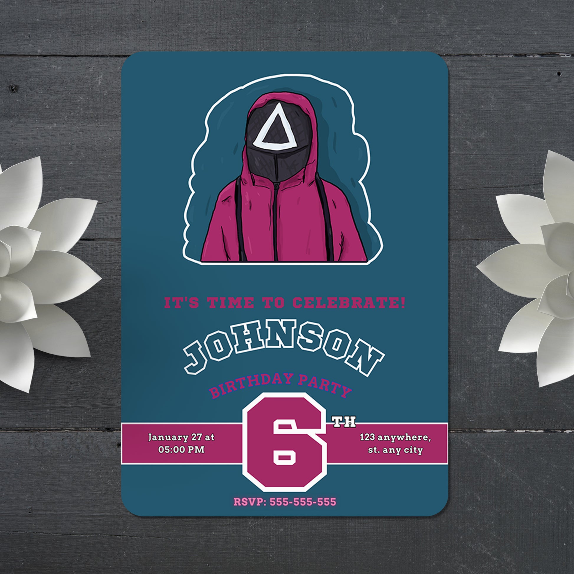 Squid Game Birthday Invitation Template - CreativeRino