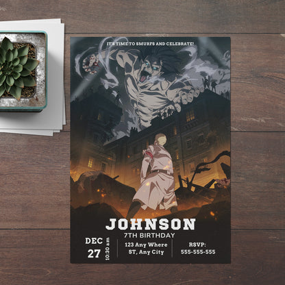 Attack on Titan Birthday Invitation Template - CreativeRino