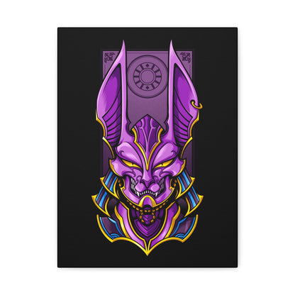 Purple Demon Mask Canvas Art - Stretched Matte Print for Home Decor - CreativeRino