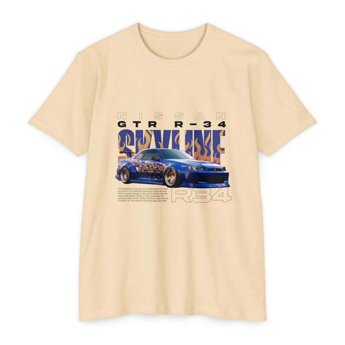 Nissan GTR R34 Graphic Tee - Unisex Vintage Car T-Shirt - CreativeRino