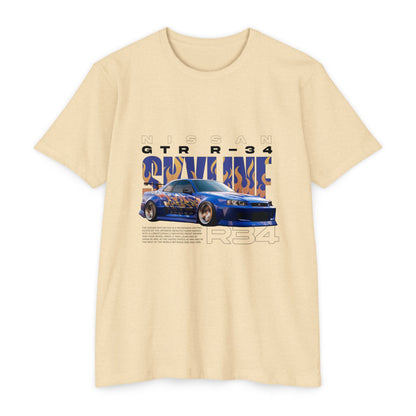 Nissan GTR R34 Graphic Tee - Unisex Vintage Car T-Shirt - CreativeRino