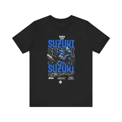 Biker Life Suzuki T-Shirt - Unisex Jersey Tee for Motorcycle Enthusiasts - CreativeRino