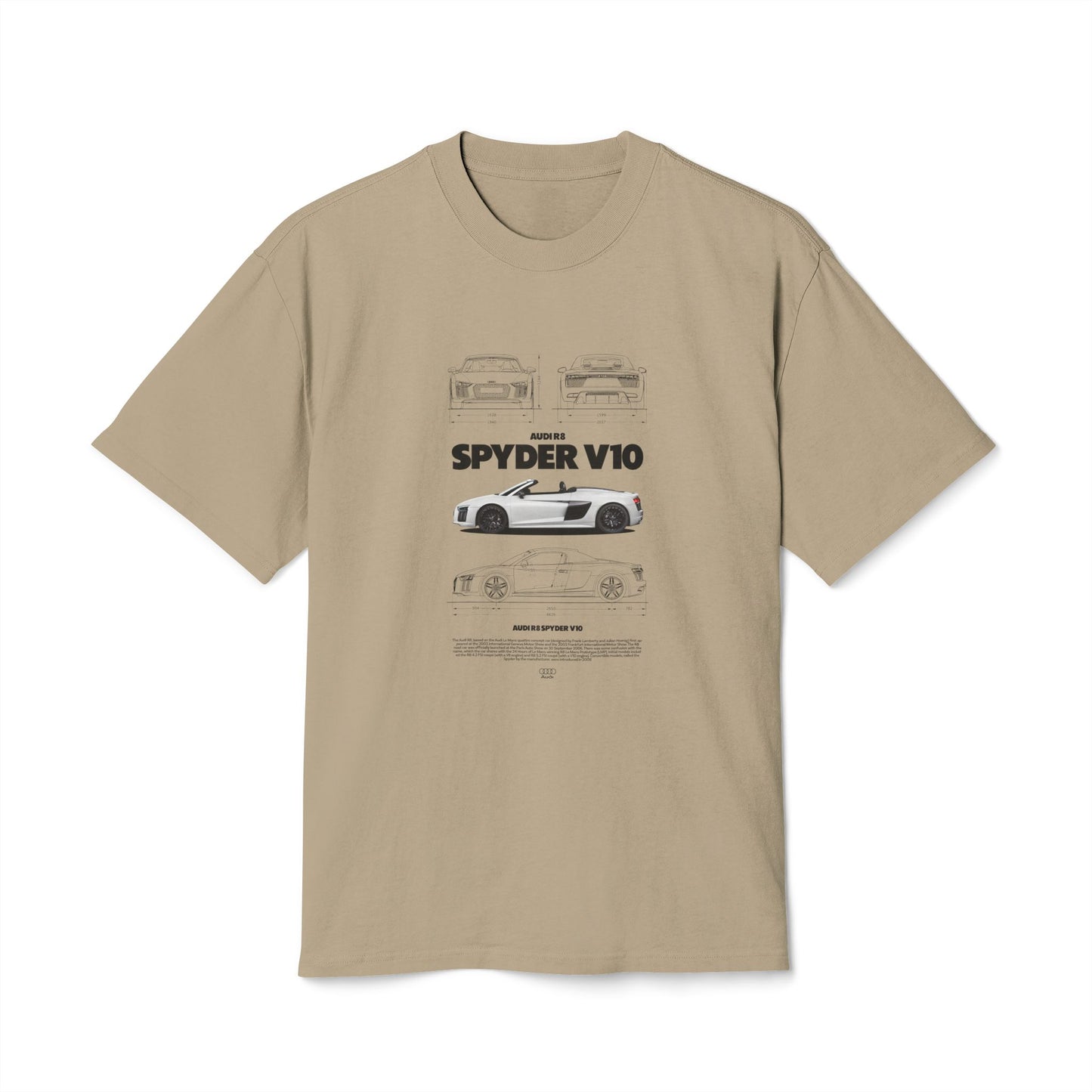 Audi R8 Spyder V10 Unisex Heavy Faded Tee - Car Graphic T-Shirt for Car Enthusiasts - CreativeRino