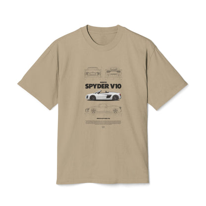 Audi R8 Spyder V10 Unisex Heavy Faded Tee - Car Graphic T-Shirt for Car Enthusiasts - CreativeRino