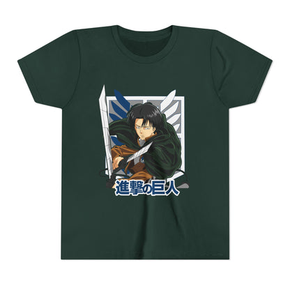 Youth Anime Levi Short Sleeve Tee - Attack on Titan T-shirt - CreativeRino
