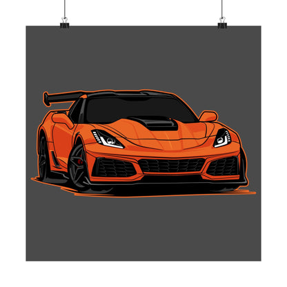 Sports Car Matte Square Poster - Perfect Wall Decor for Auto Enthusiasts - CreativeRino