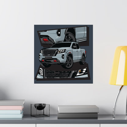 Stylish Matte Square Posters featuring Sleek Pickup Truck Design - CreativeRino