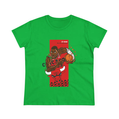 Women's Derrick Rose Basketball Graphic T-shirt- Celebrate Your Passion for the Game! - CreativeRino