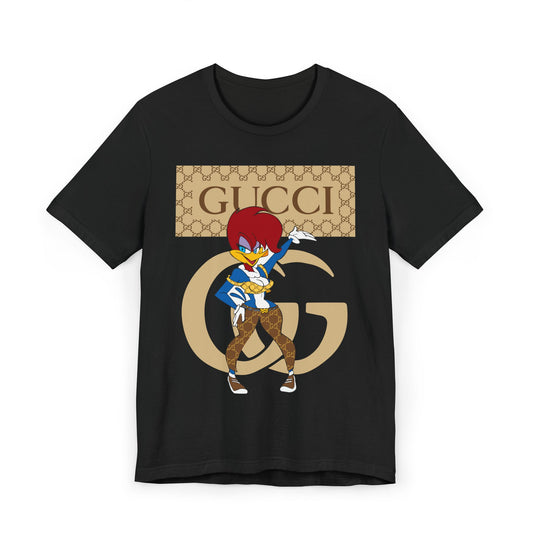 Trendy Cartoon Graphic Unisex Jersey T-Shirt - Gucci Inspired Art - CreativeRino