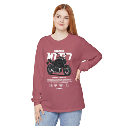 Yamaha MT-07 Long Sleeve T-Shirt for Motorcycle Enthusiasts - CreativeRino