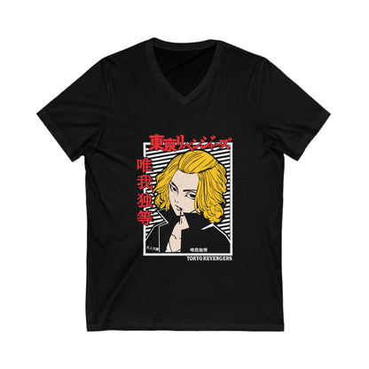 Tokyo Revengers Unisex V-Neck Tee - Vintage Anime Style T-shirt - CreativeRino