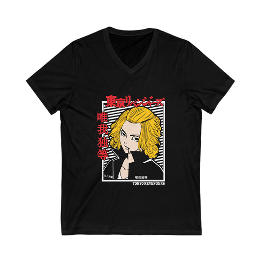 Tokyo Revengers Unisex V-Neck Tee - Vintage Anime Style T-shirt - CreativeRino
