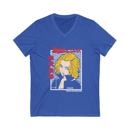 Tokyo Revengers Unisex V-Neck Tee - Vintage Anime Style T-shirt - CreativeRino