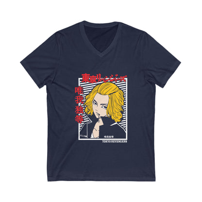 Tokyo Revengers Unisex V-Neck Tee - Vintage Anime Style T-shirt - CreativeRino