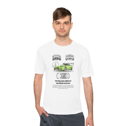 Unisex Moisture Wicking Tee - 2017 Mercedes-AMG GT-R Fast Car T-shirt Design - CreativeRino