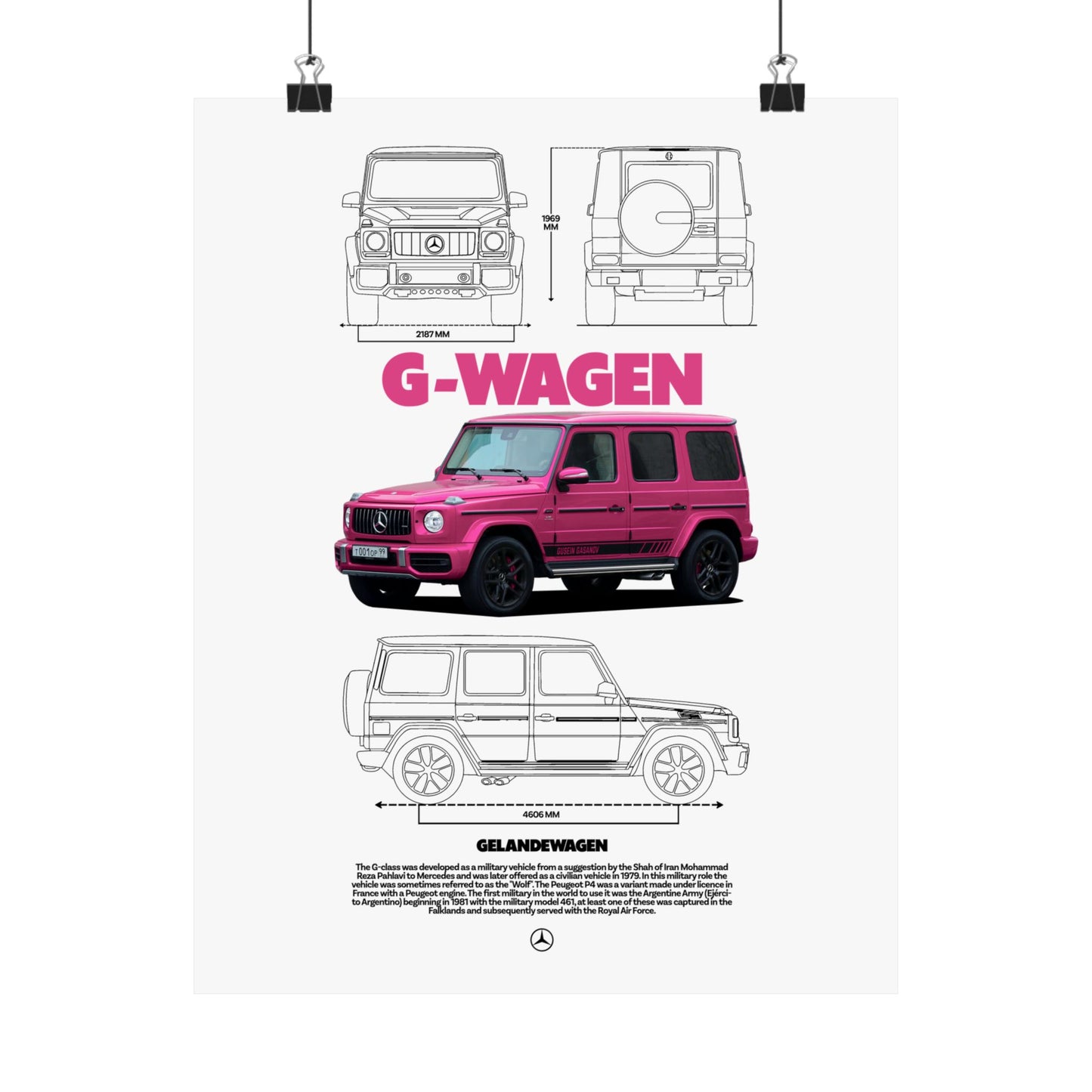 G-Wagen Matte Vertical Poster - Stylish Automotive Decor for Car Enthusiasts - CreativeRino